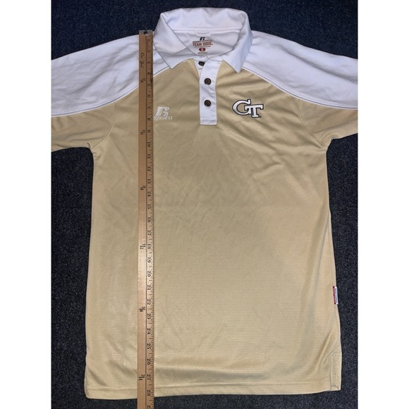 Georgia Tech Yellow‎ Jackets Russell Athletic Gold Golf Shirt Mens S - Picture 5 of 5